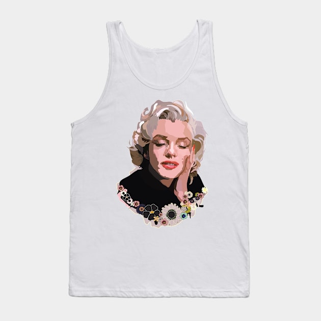 Marilyn Monroe with Flowers Tank Top by annamckay